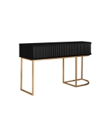 Aparador Miami 1 Gaveta L140CM - Preto c/ Detalhes Dourado Soleil