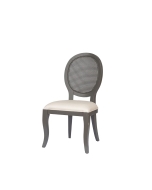 Cadeira Clássica Na Cor Cinza Com Escosto Em Palha