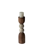 Castiçal Esfera E - A. 295mm - ca-owab–ca freijó e off white alto brilho