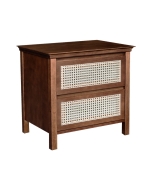 MESA DE CABECEIRA COM DETALHES EM PALHA