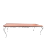 Mesa de Jantar Lavanda 10 Lugares - Branco com Lâmina Freijó