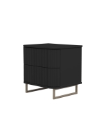 Mesa de Cabeceira Miami - Preto com Detalhes Fendi Lumiére