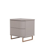 Mesa de Cabeceira Miami - Fendi Nouveau com Detalhes Dourado Soleil