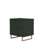 Mesa de Cabeceira Miami - Verde Oliva com Detalhes Dourado Soleil