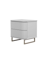 Mesa de Cabeceira Miami - Branco com Detalhes Fendi Lumiere
