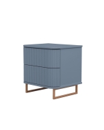 Mesa de Cabeceira Miami - Blue com Detalhes Dourado Soleil
