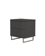 Mesa de Cabeceira Miami - Cinza Imperador com Detalhes Fendi Lumiere