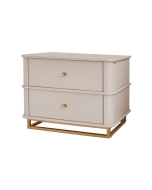 Mesa de Cabeceira Contemporânea Curve - Jardim Secreto c/ Detalhes Dourado Soleil