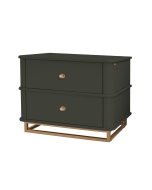 Mesa de Cabeceira Curve L60cm - kansas c/ detalhes dourado soleil
