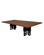 Mesa de Jantar com Tampo Amadeirado e Pés Pretos