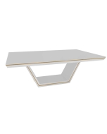 Mesa New Laville Retangular - Branco com Detalhes Dourado Soleil