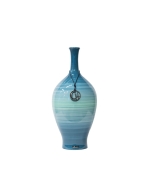 Vaso Garrafa De Cerâmica Em Tons De Azul