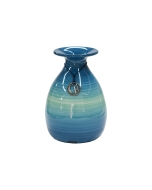 Vaso Bojudo decorativo em Cerâmica Carolina Haveroth – Blue Alto Brilho