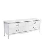 Aparador Buffet Clássico Duplo Bombê - 2m - Branco