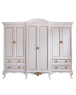 Guarda-Roupas Provençal Clássico Lavanda - Branco com Detalhes Dourado Soleil