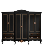 Guarda-Roupas Provençal Clássico Lavanda - Preto com Detalhes Dourado Soleil