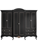 Guarda-Roupas Provençal Clássico Lavanda - Preto com Detalhes Fendi Lumiére