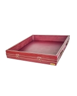 Bandeja Quadrada Amarillo 45x45 Couro Marsala