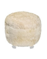 Puff Chic Com Pelos - Branco
