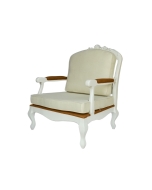 Poltrona Victorine Clássica com Palha - Branco
