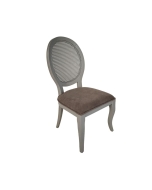 Cadeira Medalhão Delicate Palha - Kansas - Tecido a Escolha