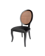 Cadeira Medalhão Delicate Palha - Preta