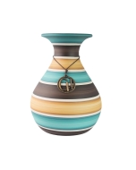 Vaso Bojudo M - Retrô Releitura Azul - Fosco - Carolina Haveroth