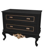 Cômoda Lavanda - Preto com Dourado Soléil