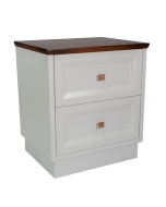 Mesa de Cabeceira Louvre - Branco com Tampo Vintage