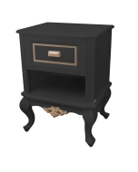 Mesa de Cabeceira Lavanda - Preto com Dourado Soléil