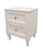 Mesa de Cabeceira Louvre com Pés Luís XV - Branco