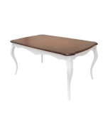 Mesa de Jantar Clássica Vintage 6 lugares - 1,6m - Branca c/ Tampo Vintage