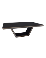 Mesa New Laville Retangular M Preto com Detalhes em Dourado Soleil