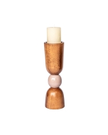 Castiçal Esfera XG - A. 245mm - rosa blush e freijó