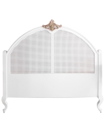 Cabeceira King Lavanda com Palha - Branca com Dourado Soléil