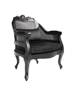 Poltrona Leroy Victorine Palha Natural - Preta
